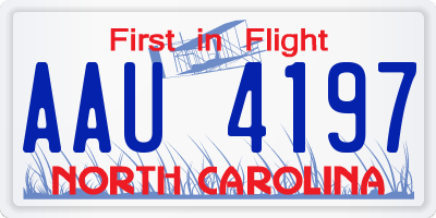NC license plate AAU4197