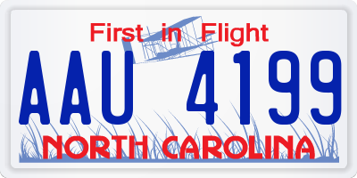 NC license plate AAU4199