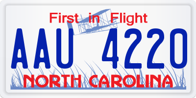 NC license plate AAU4220