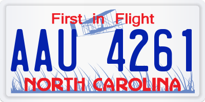 NC license plate AAU4261