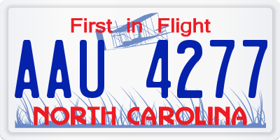 NC license plate AAU4277