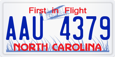 NC license plate AAU4379