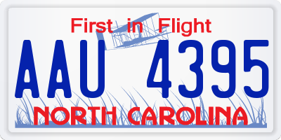 NC license plate AAU4395