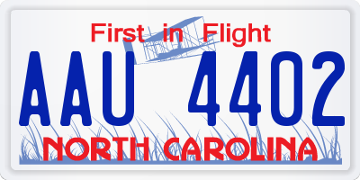 NC license plate AAU4402