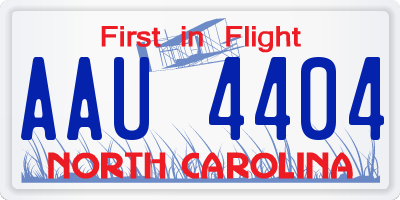 NC license plate AAU4404