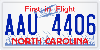 NC license plate AAU4406