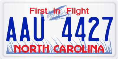 NC license plate AAU4427