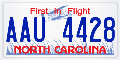 NC license plate AAU4428
