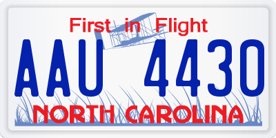 NC license plate AAU4430