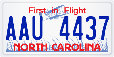 NC license plate AAU4437