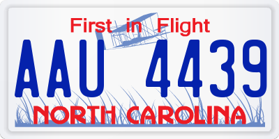 NC license plate AAU4439