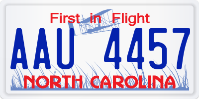 NC license plate AAU4457