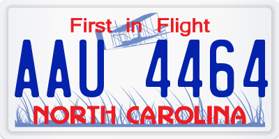 NC license plate AAU4464