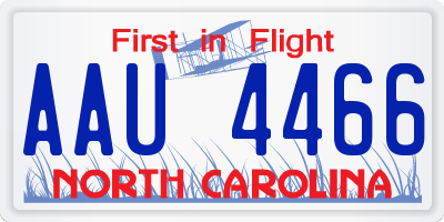 NC license plate AAU4466