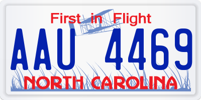 NC license plate AAU4469