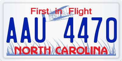NC license plate AAU4470