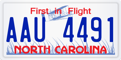 NC license plate AAU4491