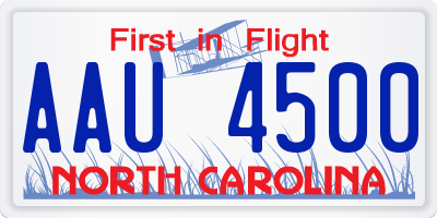 NC license plate AAU4500