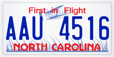 NC license plate AAU4516