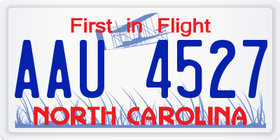 NC license plate AAU4527