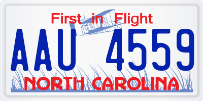 NC license plate AAU4559