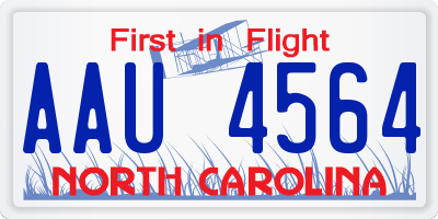NC license plate AAU4564