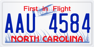 NC license plate AAU4584