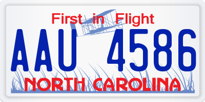 NC license plate AAU4586