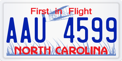 NC license plate AAU4599