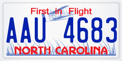 NC license plate AAU4683