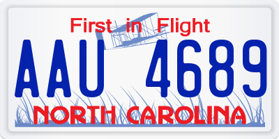 NC license plate AAU4689
