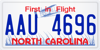 NC license plate AAU4696