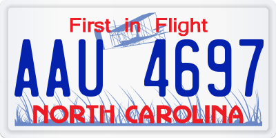 NC license plate AAU4697