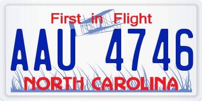 NC license plate AAU4746