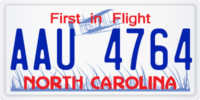 NC license plate AAU4764