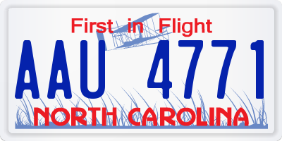 NC license plate AAU4771