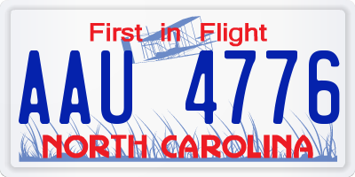 NC license plate AAU4776