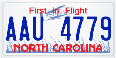 NC license plate AAU4779