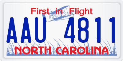NC license plate AAU4811