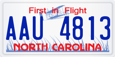 NC license plate AAU4813