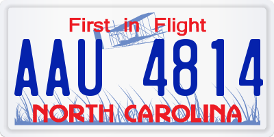 NC license plate AAU4814