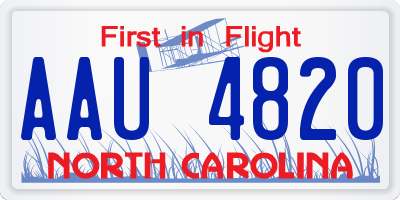 NC license plate AAU4820