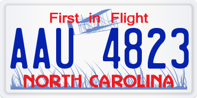 NC license plate AAU4823