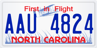 NC license plate AAU4824