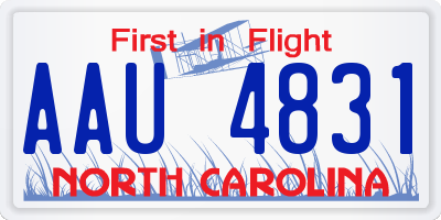 NC license plate AAU4831