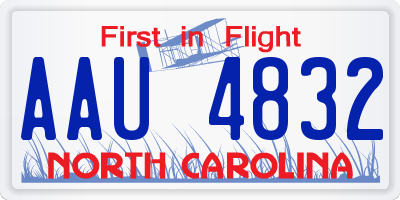 NC license plate AAU4832