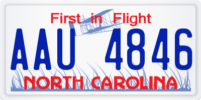 NC license plate AAU4846