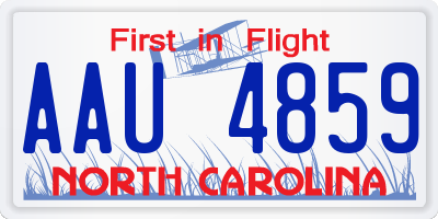 NC license plate AAU4859