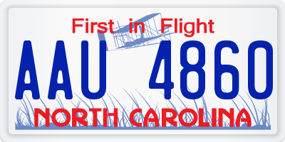 NC license plate AAU4860