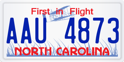 NC license plate AAU4873